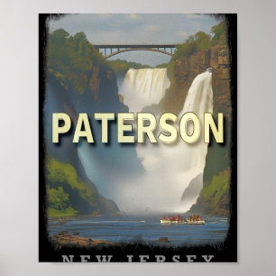 Poster Paterson New Jersey Nj Merveilleux Monde des Chute