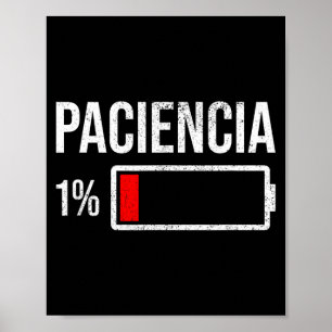 Poster Patience 1 Patience À 1 Batterie Faible Humour Drô