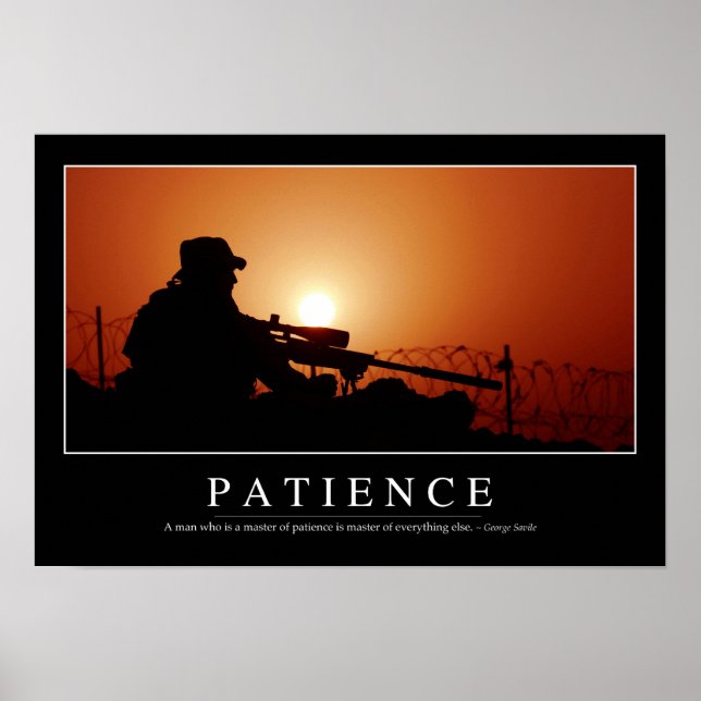 Poster Patience : Citation inspirante (Devant)