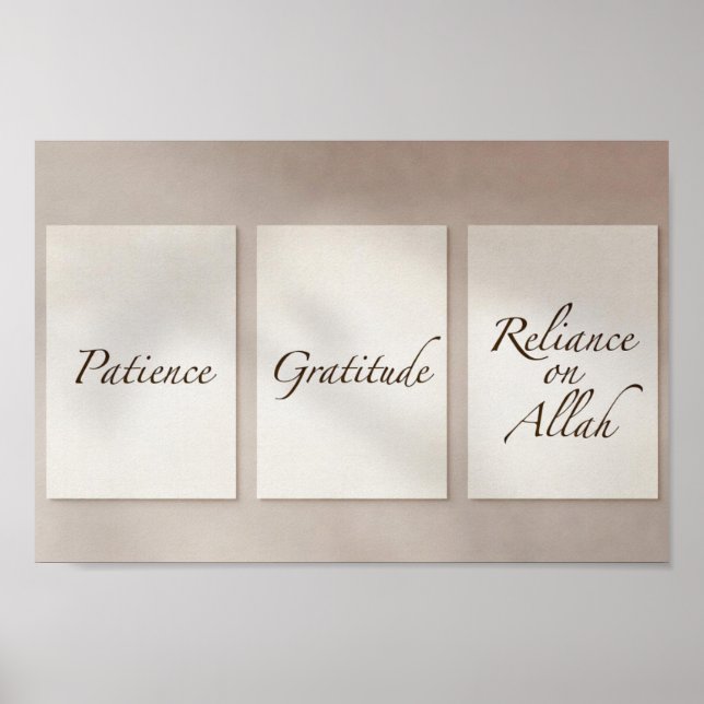 Poster Patience, Gratitude, Confiance (ensemble de 3 pièc (Devant)