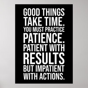 Poster Patience pratique - Motivation du succès