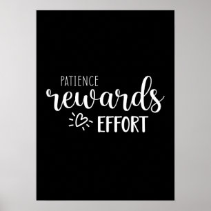 Poster Patience Récompense Effort, Réussite Hustle Gym