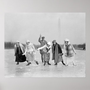 Poster Patinage de glace Race, 1925. Photo vintage