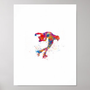 Poster Patinage sur glace aquarelle