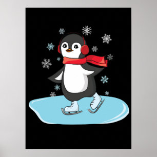 Poster Patinage sur glace Pingouin