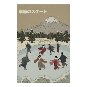 Poster Patinage sur glace saisonnier