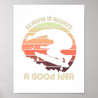 Poster Patinage vintage dans la jungle
