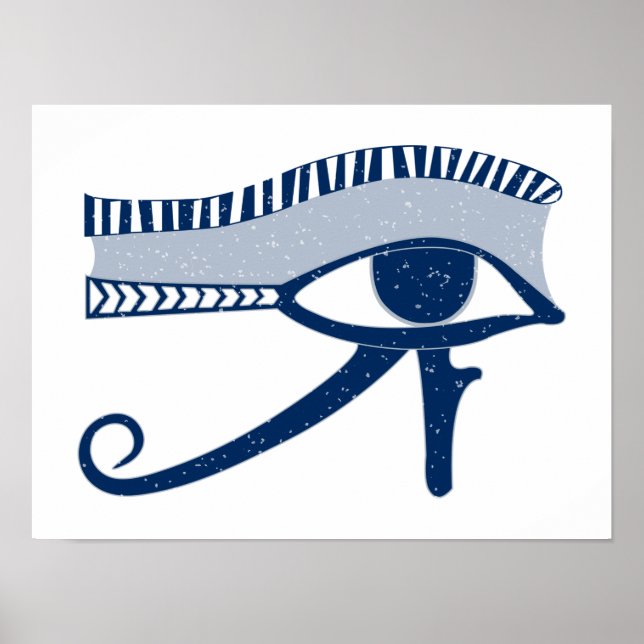Poster Patiné regard bleu oeil de Horus Lucky Symbole (Devant)