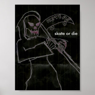 Poster patiner ou mourir en noir