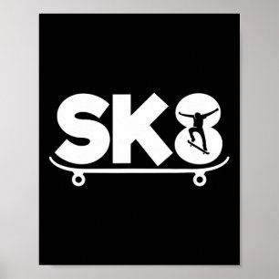 Poster Patineur drôle en skateboard