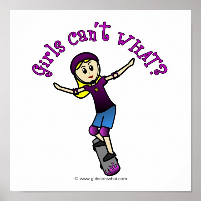Poster Patineuse avec casque (Devant)