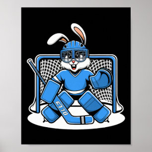 Poster Patins de gardien de but de hockey Bunny Bleu Bâto