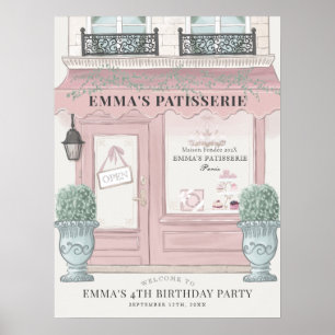 Poster Pâtisserie Boulangerie Française Rose Bienvenue An