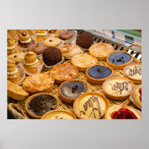 Poster Pâtisseries françaises, Paris, France