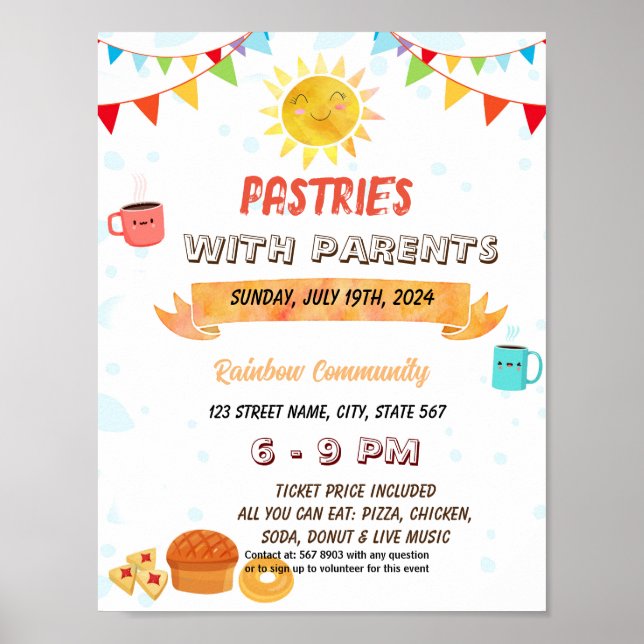 Poster Pâtisseries modifiées avec prospectus d'événement  (Devant)