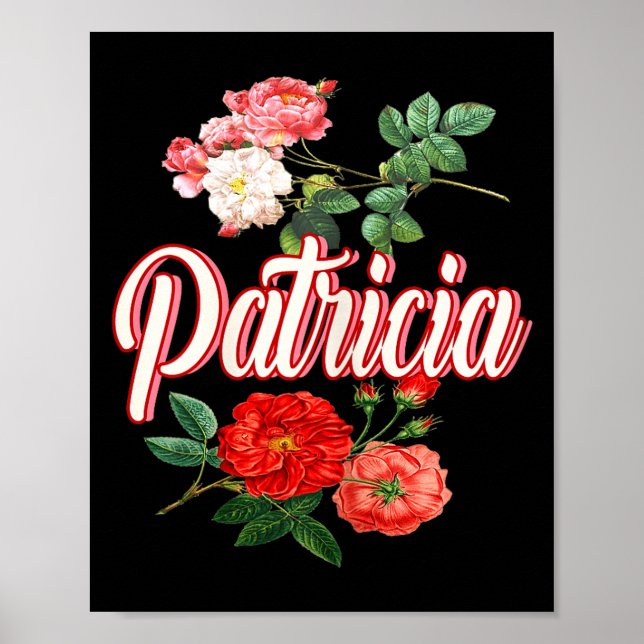 Poster Patricia Name With Flowers  (Devant)