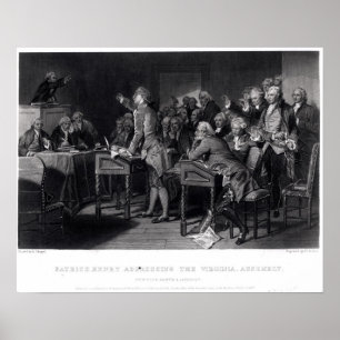 Poster Patrick Henry addressing the Virginia Assembly