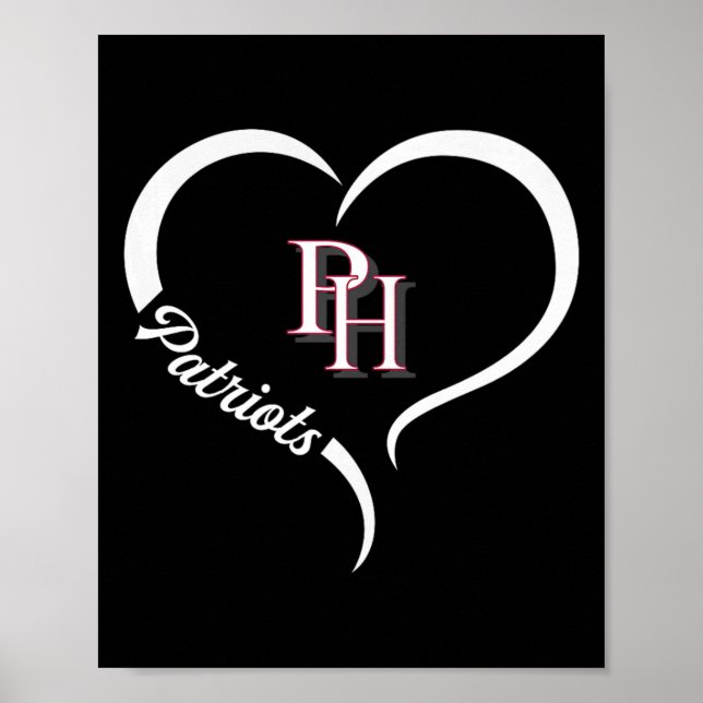 Poster Patrick Henry Patriots Logo Demi-Coeur Slogan Hs (Devant)