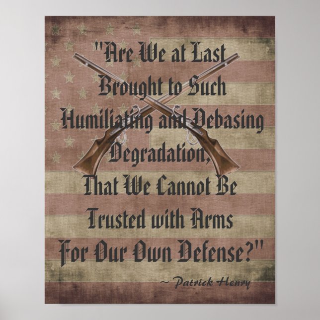 Poster Patrick Henry Right to Bear Armoiries (Devant)