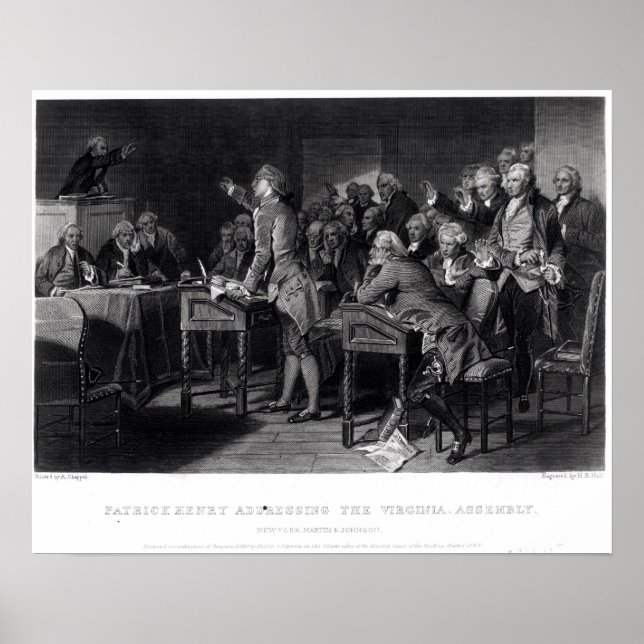 Poster Patrick Henry s'adressant à l'Assemblée de Virgini (Devant)