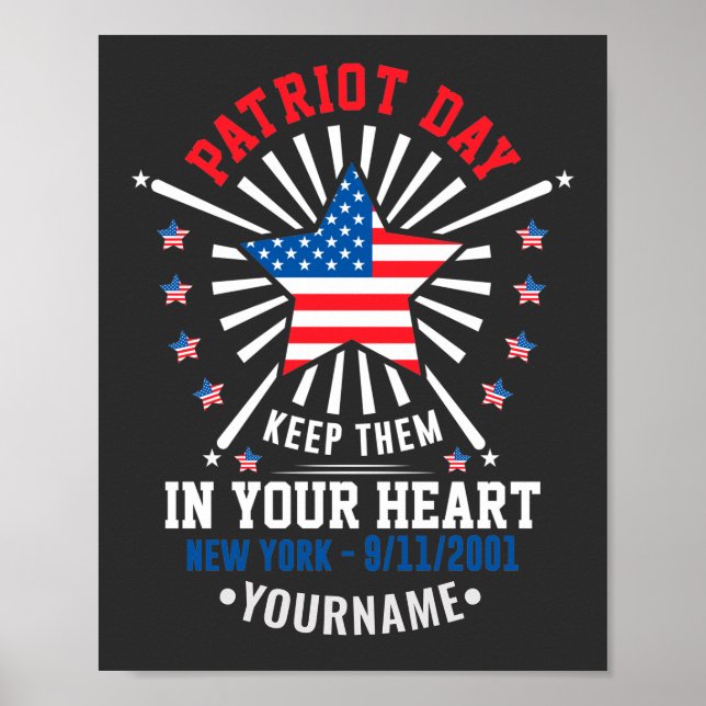Poster Patriot Day Never Forget 11 septembre 2001 (Devant)
