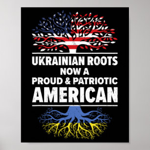 Poster Patriote Américain Ukrainien Drapeau Ukraine États