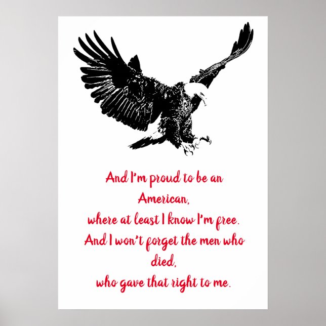 Poster Patriotic Bald Eagle Motivational USA Fière (Devant)
