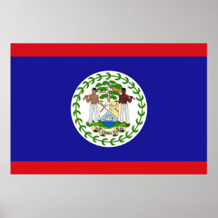 Poster Patriotic Belizean Flag