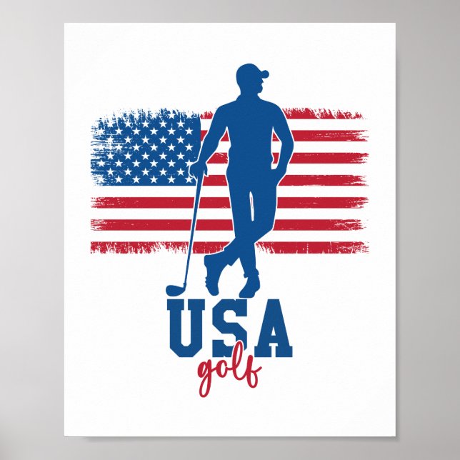 Poster Patriotic Golf USA (Devant)