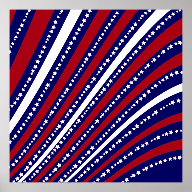 Poster Patriotic Stars Stripes Freedom Drapeau 4 juillet (Devant)