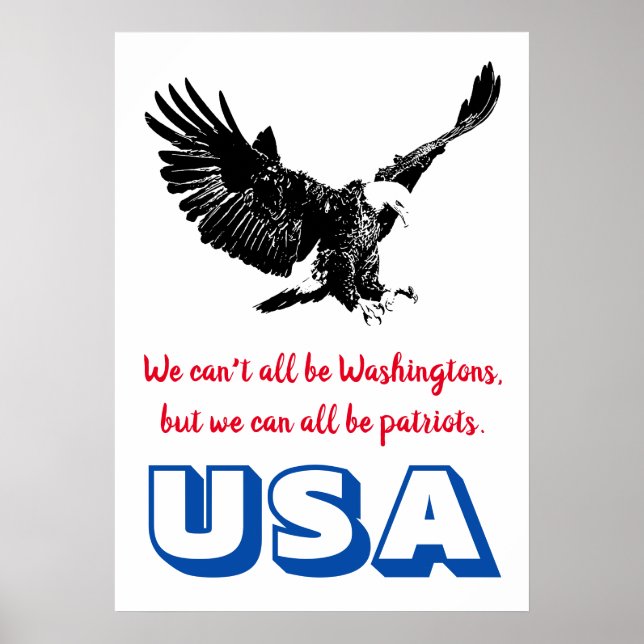 Poster Patriotique Bald Eagle Motivational USA Pop Art (Devant)