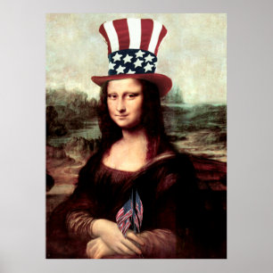 Poster Patriotique Mona Lisa - Prêt pour l'indépendance