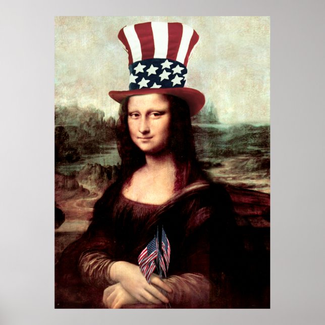 Poster Patriotique Mona Lisa - Prêt pour l'indépendance (Devant)