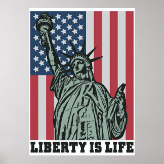 Poster patriotique - Statue de la Liberté - Drapea