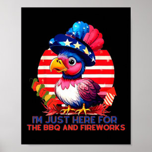 Poster Patriotique Turquie 4 juillet Bbq Fireworks Party