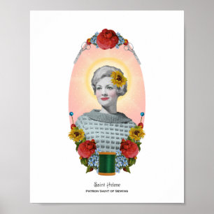Poster Patron Saint of Sewing Retro Art Imprimer 8x10