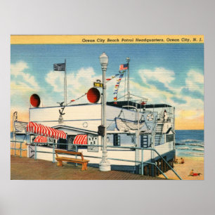 Poster Patrouille de plage, Ocean City NJ Vintage