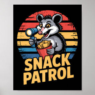 Poster Patrouille De Snacks Possum Avec Lampe De poche Et