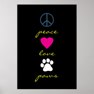 Poster Pattes d'amour de paix