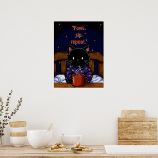 Poster Pattes, sirotez, répétez