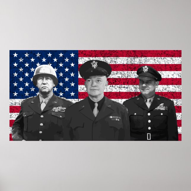 Poster Patton, Eisenhower et Doolittle (Devant)