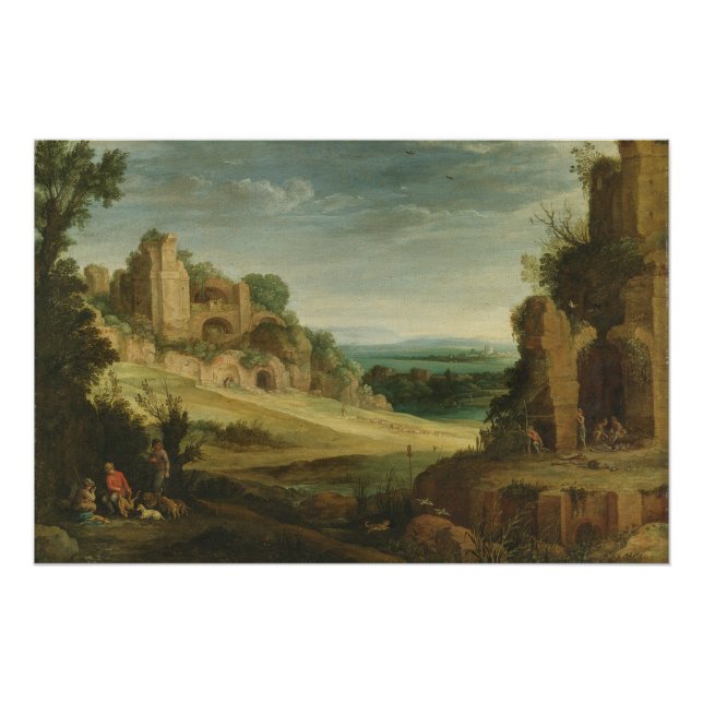 Poster Paul Bril Paysage avec fête de chasse (Devant)