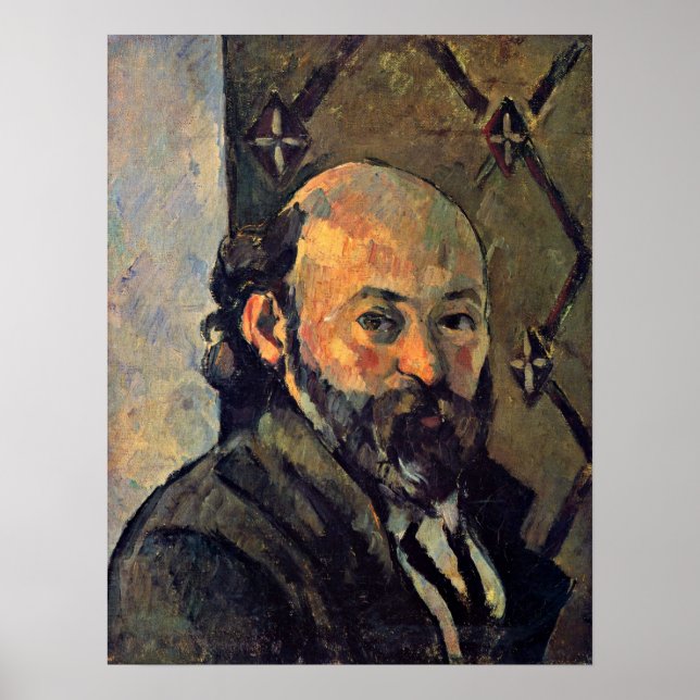 Poster Paul Cezanne - Autoportrait de papier peint (Devant)