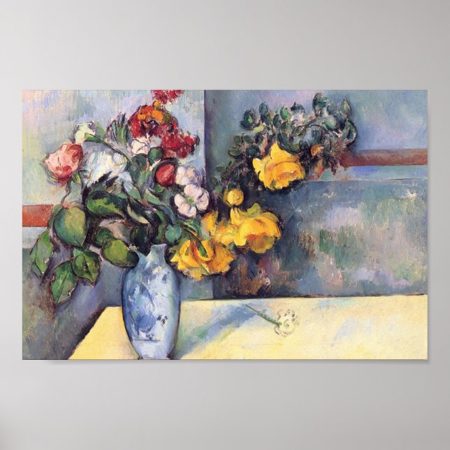 Poster Paul Cezanne - Fleurs de la vie morte dans un vase (Devant)