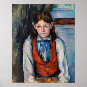 Poster Paul Cezanne - Garçon au gilet rouge