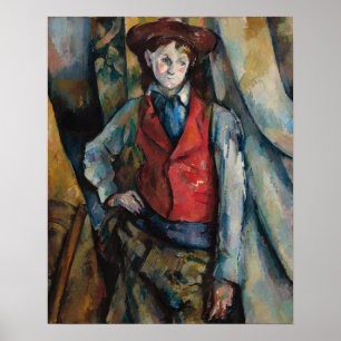Poster Paul Cezanne - Garçon dans la veste rouge