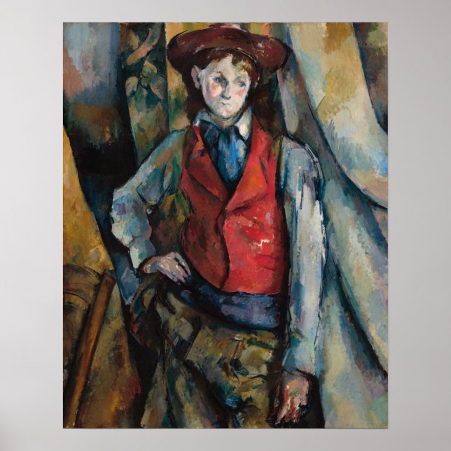 Poster Paul Cezanne - Garçon dans la veste rouge (Devant)