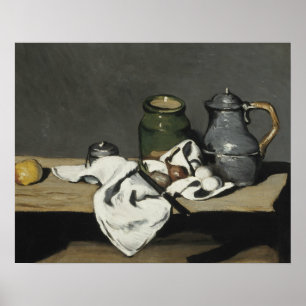 Poster Paul Cezanne - La vie morte avec Kettle