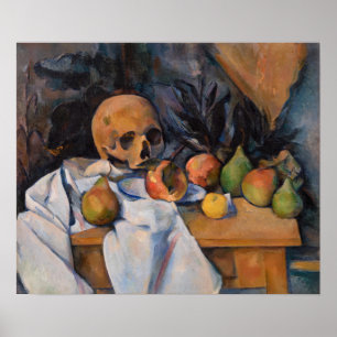 Poster Paul Cezanne - La vie morte avec le crâne
