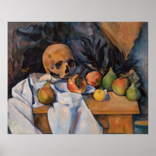 Poster Paul Cezanne - La vie morte avec le crâne